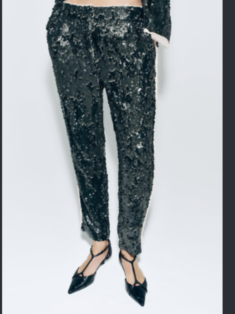 Zara Sequin Tapered Party Trousers